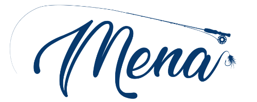 Mena Fly Fishing Web Blue Logo
